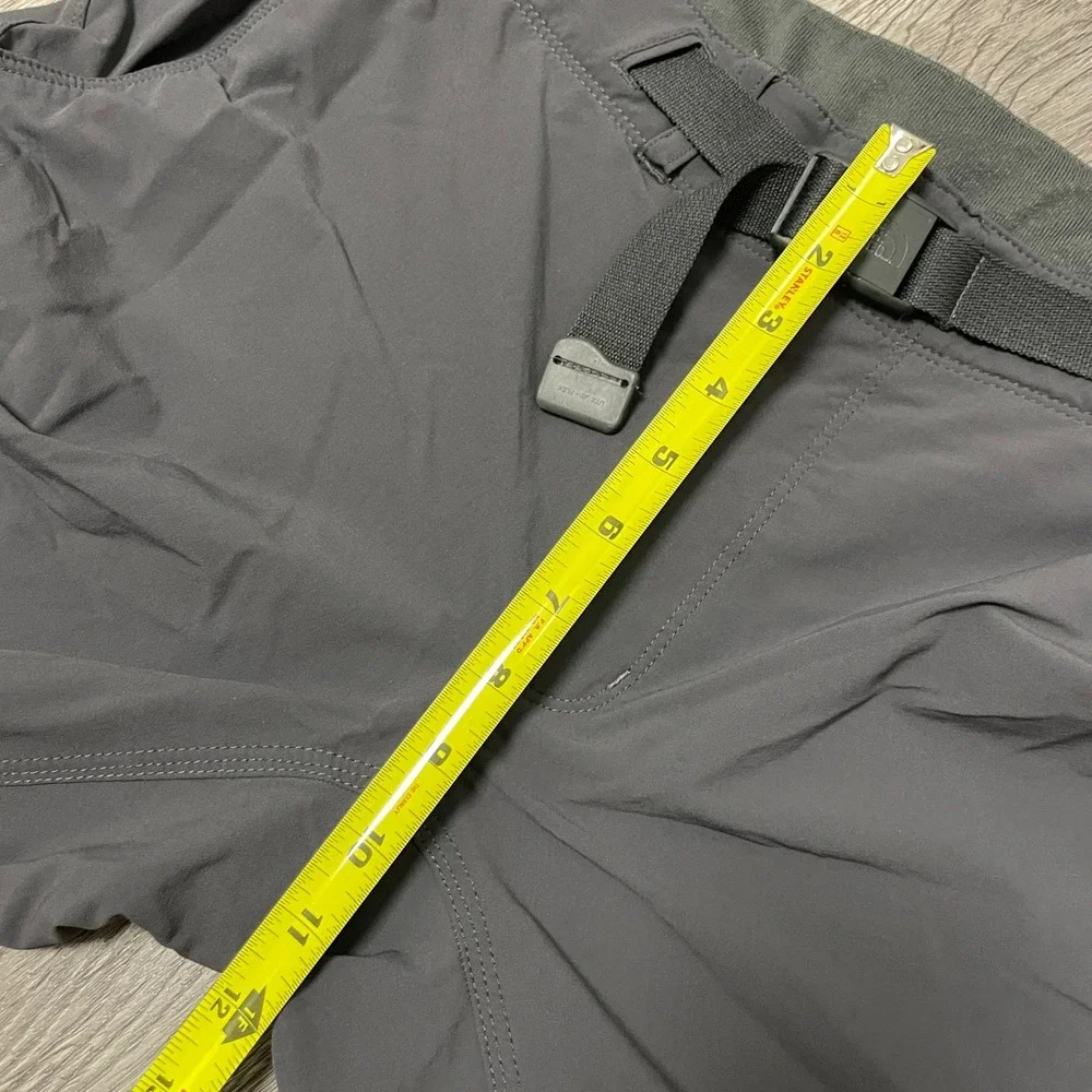 North Face Pants Mens 34 Gray Hiking Belted Straight Leg Nylon Stretch Tech